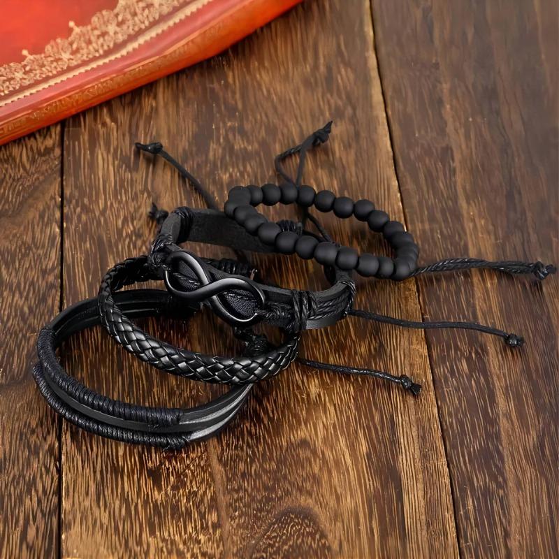 Hot Sale Unlimited 8 Character Accessories 4-piece Cowhide Bracelet Handwoven Retro Fashion Bracelet