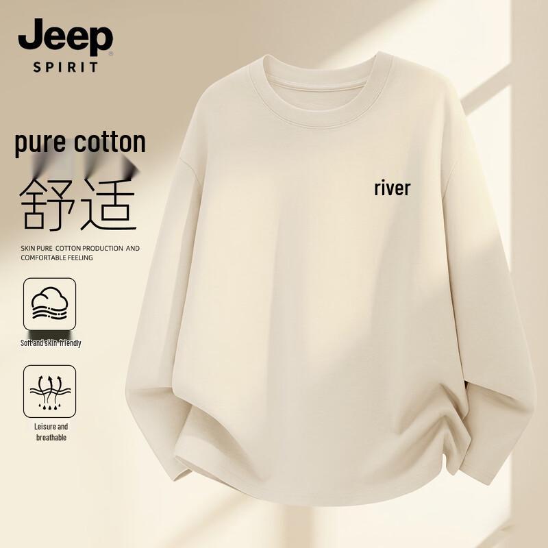 

JEEP SPIRIT Men s 2026 Casual Long-Sleeve Cotton T-Shirt 2XL