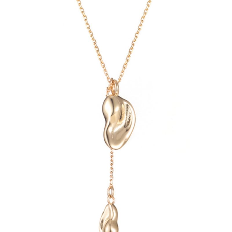 Invisible collage BRUSH DROP NECKLACE_GOLD