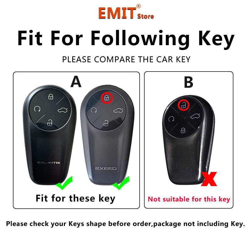 Zinc Alloy Car Key Case Fob Cover For Exeed Exlantix Et Es Sterra Keychain Remote Protection Bag Shell Holder Ring Accessories