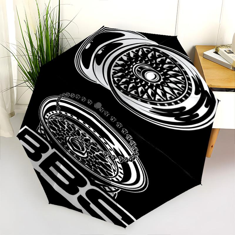 BBS Wheels: Precision Style Folding Umbrella 8 Paraphenoid Bones Suitable for All Seasons Sun Umbrella Outdoor Travel