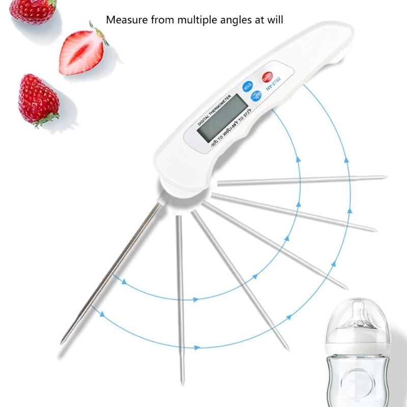 Backofenfeste digitale Lebensmittelthermometer mit klappbarer Spitze für Fleisch, Backen, Frittieren, Flüssigkeitstemperaturmessung und Lagerung