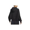 Nike Logo Print Drawstring Hoodie With Long Sleeves Women Tops Charcoal-Gray DQ5807-045
