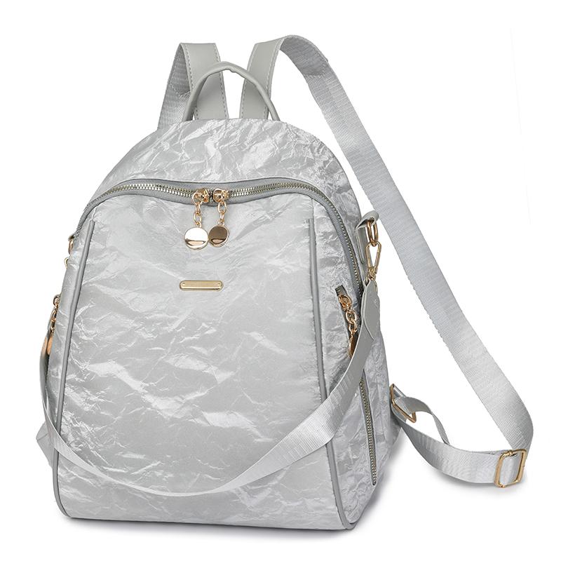 Einfarbiger PU-Rucksack für Damen, Reisetasche, Schultasche