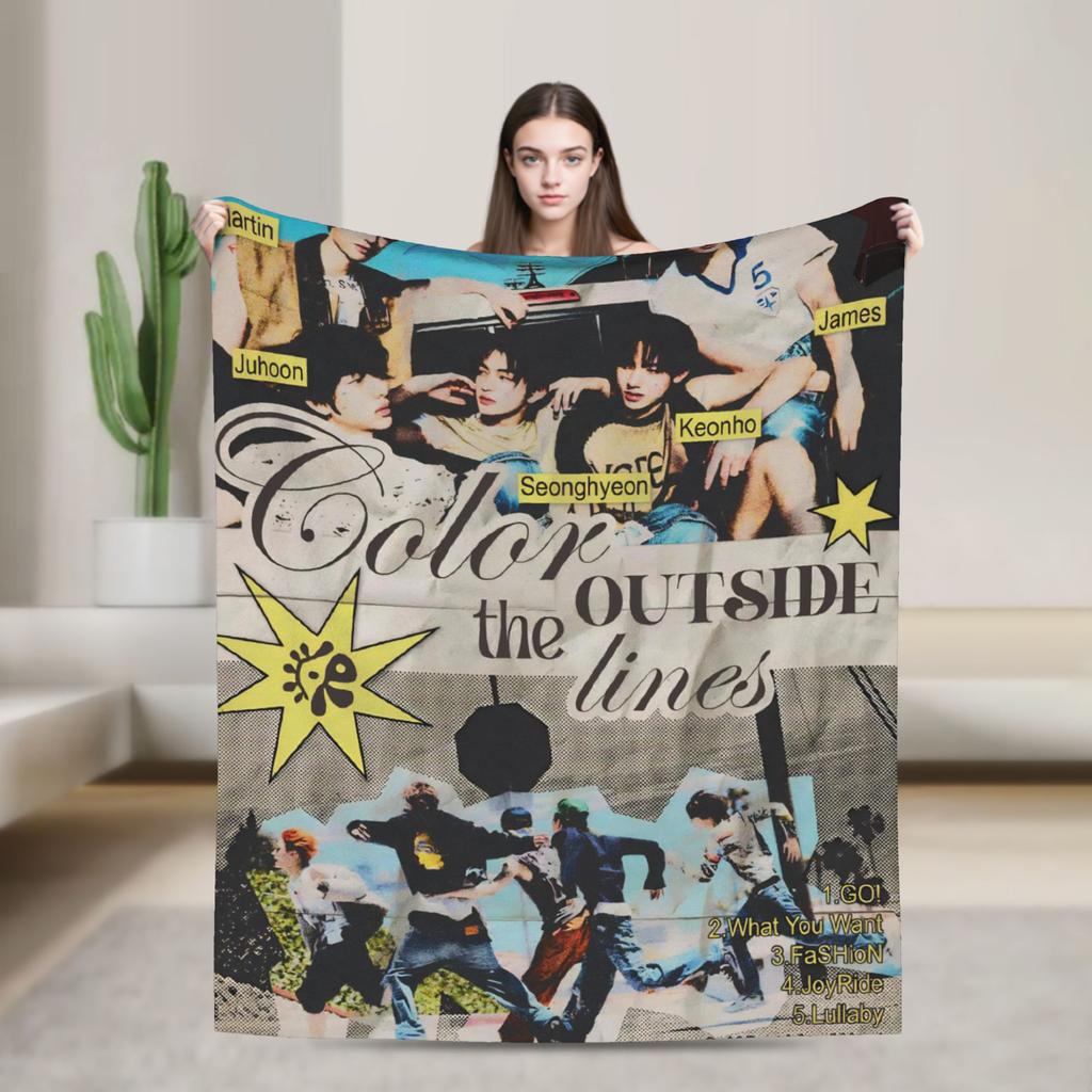 Soft Blanket Airplane Travel CORTIS Kpop  Throw Blanket  Flannel Bedspread For Living Room Novelty Sofa Bed Cover