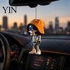 Lightweight Acrylic Car Decor 2Pcs Hoodie Skeleton Ornaments, 2D Flat Pendants, Gothic Backpack Pendant And Keychain Charm Style Hanging Ornaments for