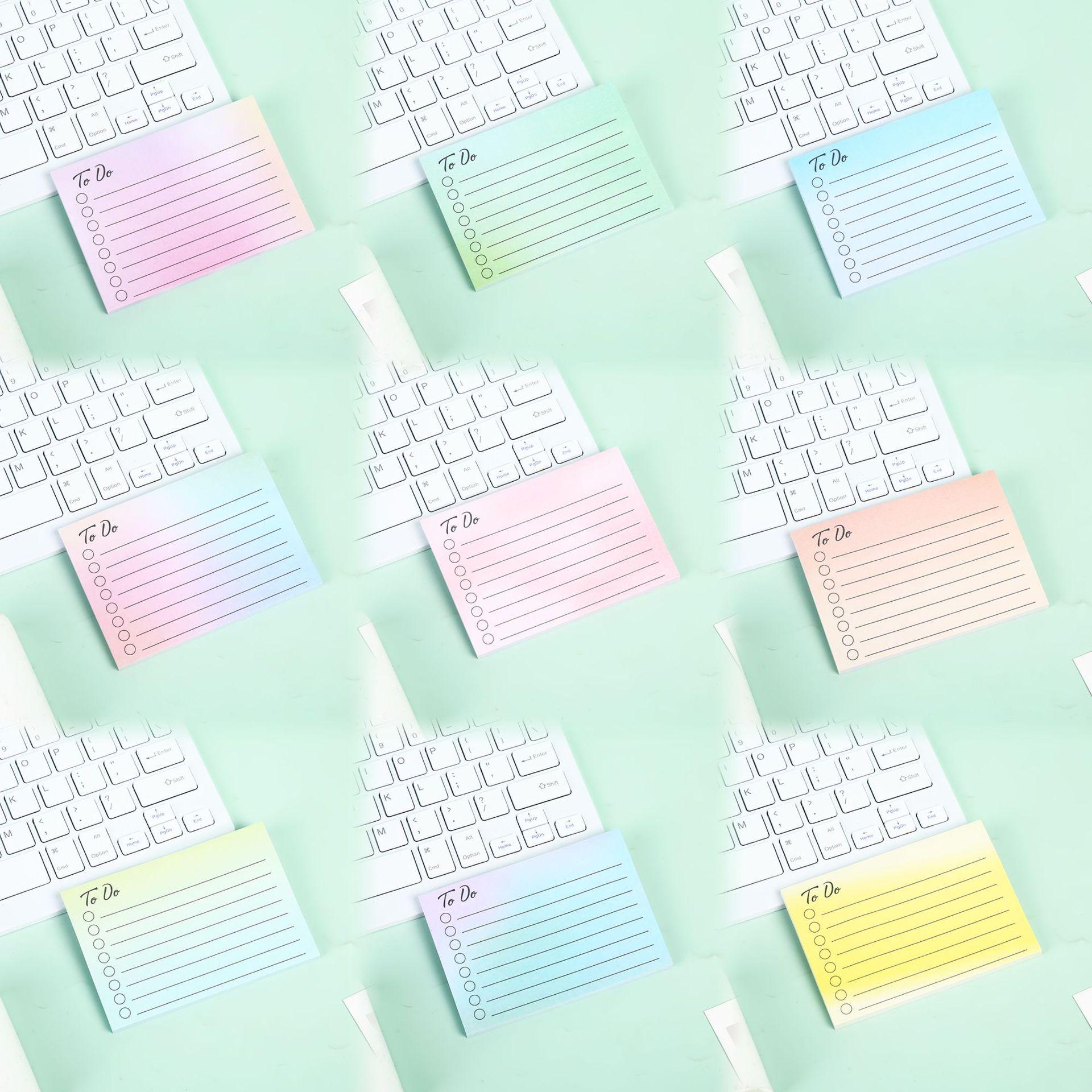 Gradient Color Tearable Sticky Notes - Minimalist Daily Planner for Students Sticky Notes