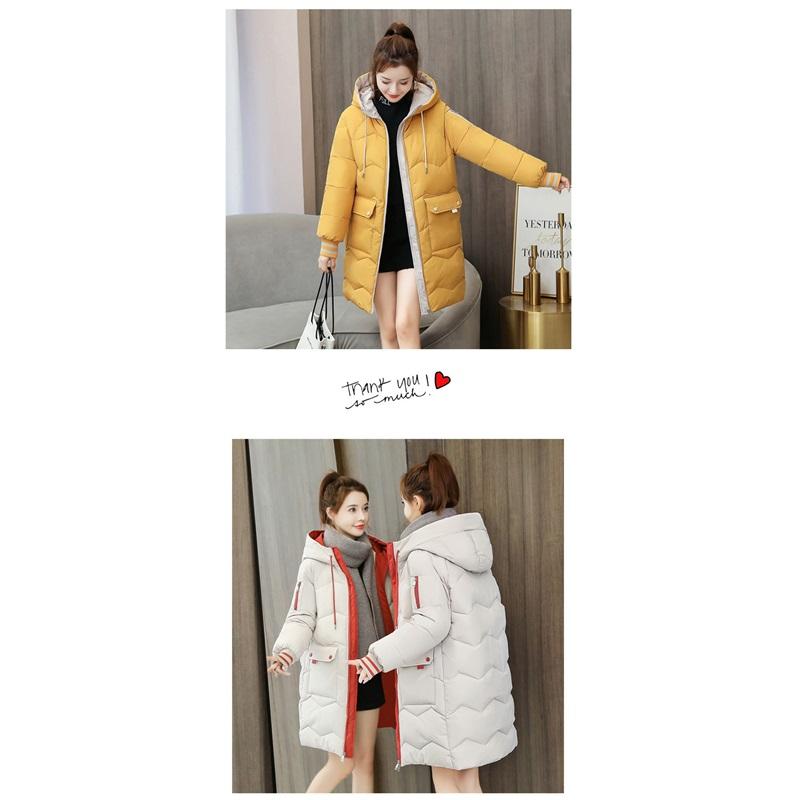 Women's Winter Mid To Long Loose Jacket Thick Cotton Jacket And Bread Jacket