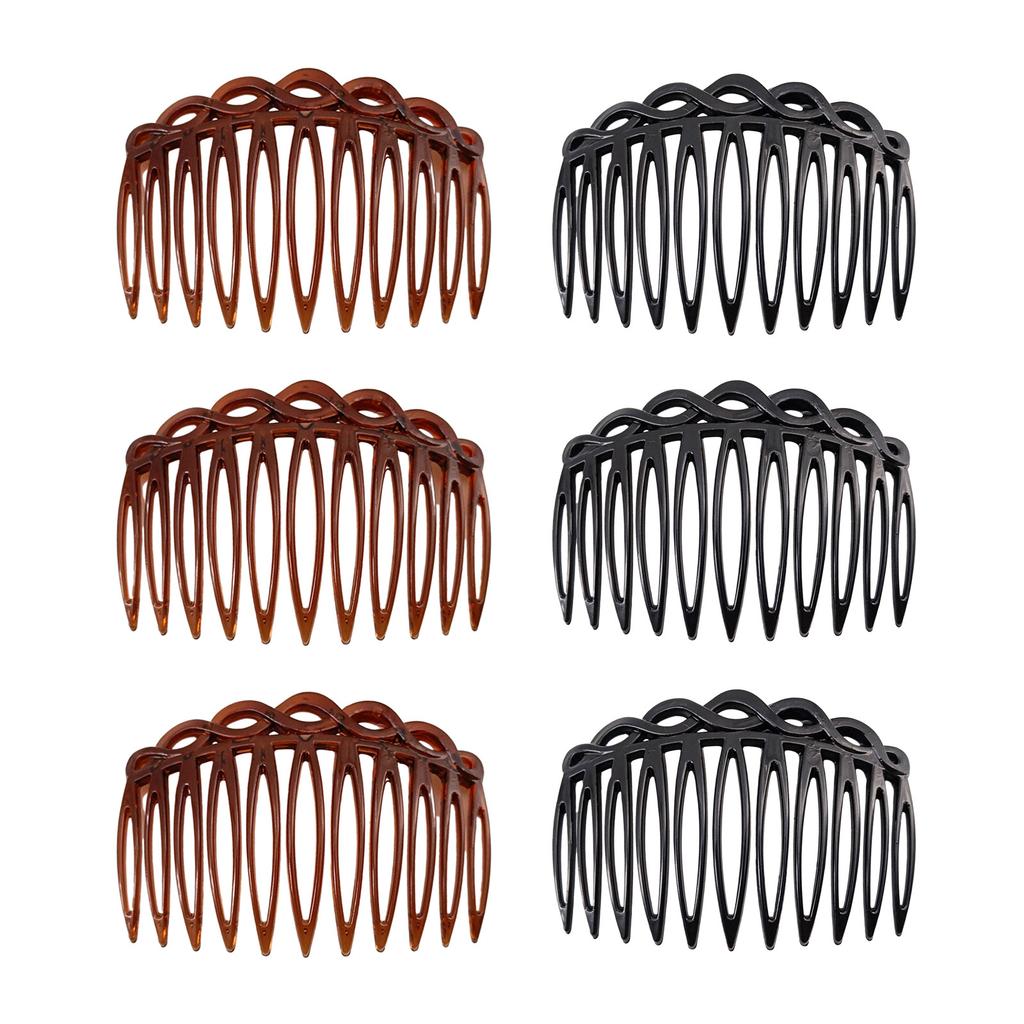 Pack mit 6 Stück Französische Seitenkämme aus Kunststoff/Harz für Damen Haarstyling-Accessoires Seitenscheitelkamm Kopfschmuck