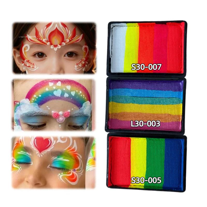 3 30g Children's Professional Rainbow Split Cake Face Painting Body Painting Makeup Is Non-toxic Safe And Easy To Clean