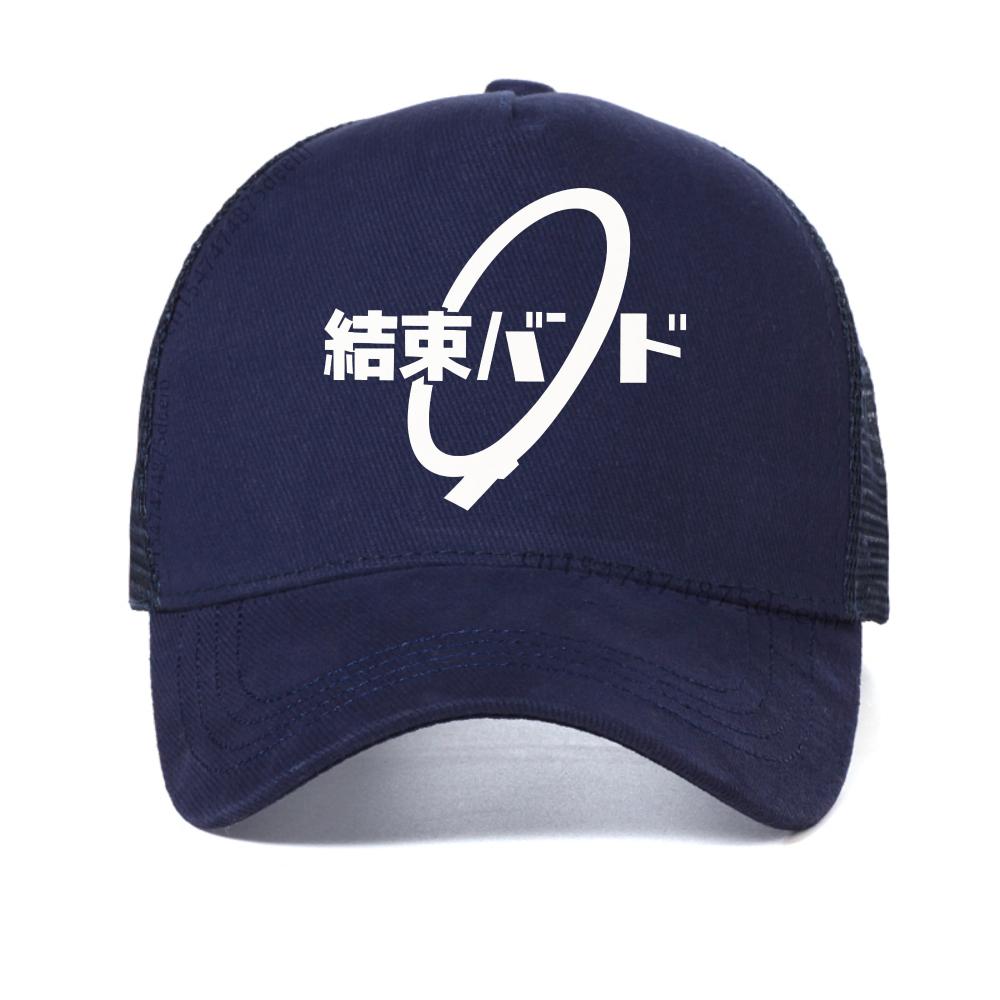 

Anime Cos BOCCHI THE ROCK Hitori Gotoh Ljichi Nijika baseball cap Streetwear Vintage Casual Short caps Unisex mesh trucker hat Adjustable темно-синього кольору