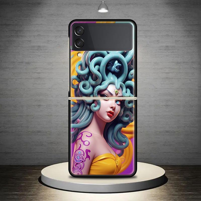 

Medusa Greek Mythology Phone Case Cover for Samsung Galaxy Z Flip7 Flip6 Flip 7 6 5 4 3 Flip3 Flip4 Flip5 5G Shockproof Fundas G Samsung Z Flip