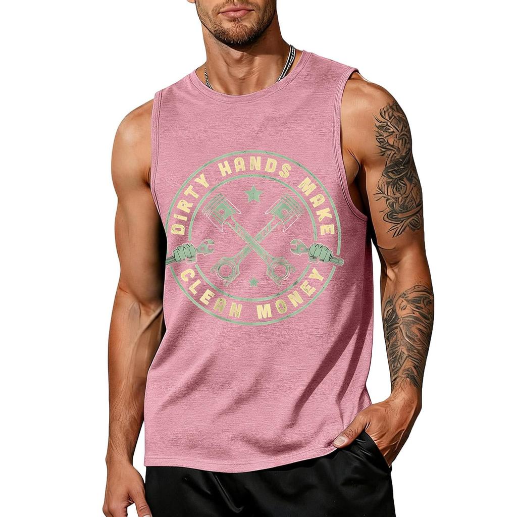 Men's Sleeveless Tank Top Casual Muscle Shirt Labor Day Graphic Print Workwear Summer Vest Gym Workout Tee
