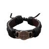 Vintage Herren Handgewebtes Lederarmband, Schlichter und Nostalgischer Stil, Mit Verstellbarem Kordelzug-Accessoire.