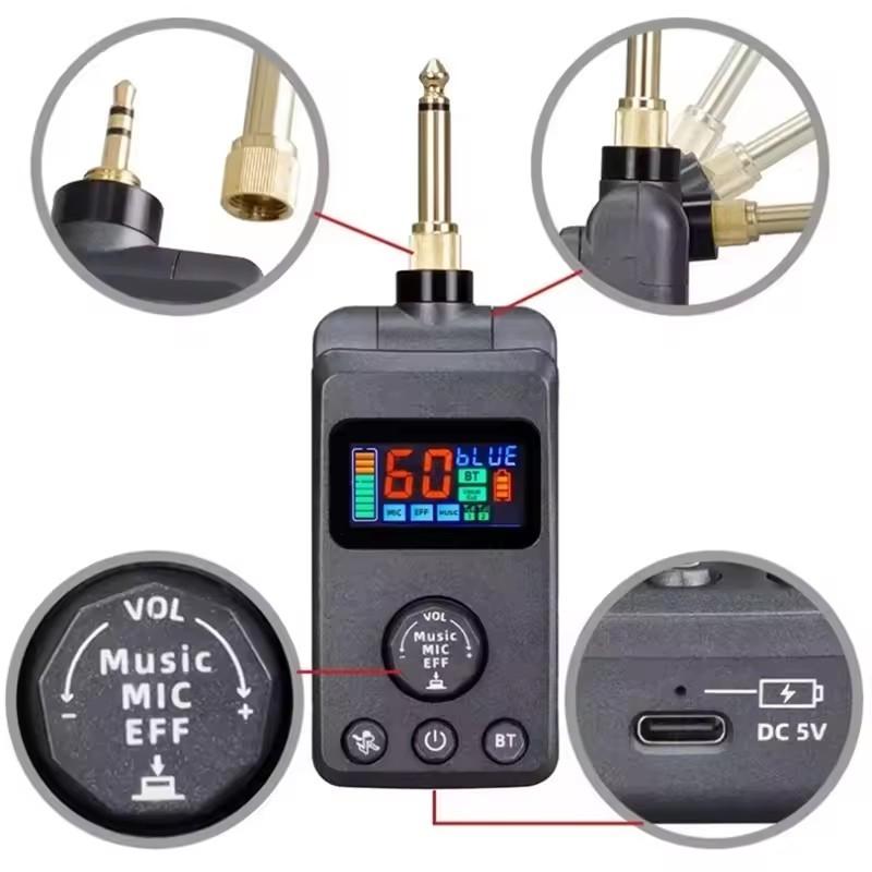 UHF Wireless Microphone AUX Use Microphone BT Recharging Anti Howling Effect Adjusted Echo Cancellation DSP Microphone
