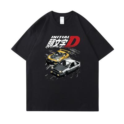 Initial D Μπλουζάκι Ιαπωνικό Anime Γραφικό Αστείο Harajuku Manga Μπλουζάκι Μόδα Casual Κοντομάνικο Μεγάλο Μέγεθος Μπλουζάκι ανδρικό