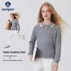 Navigare Girls' Polo Cable Knit Sweater