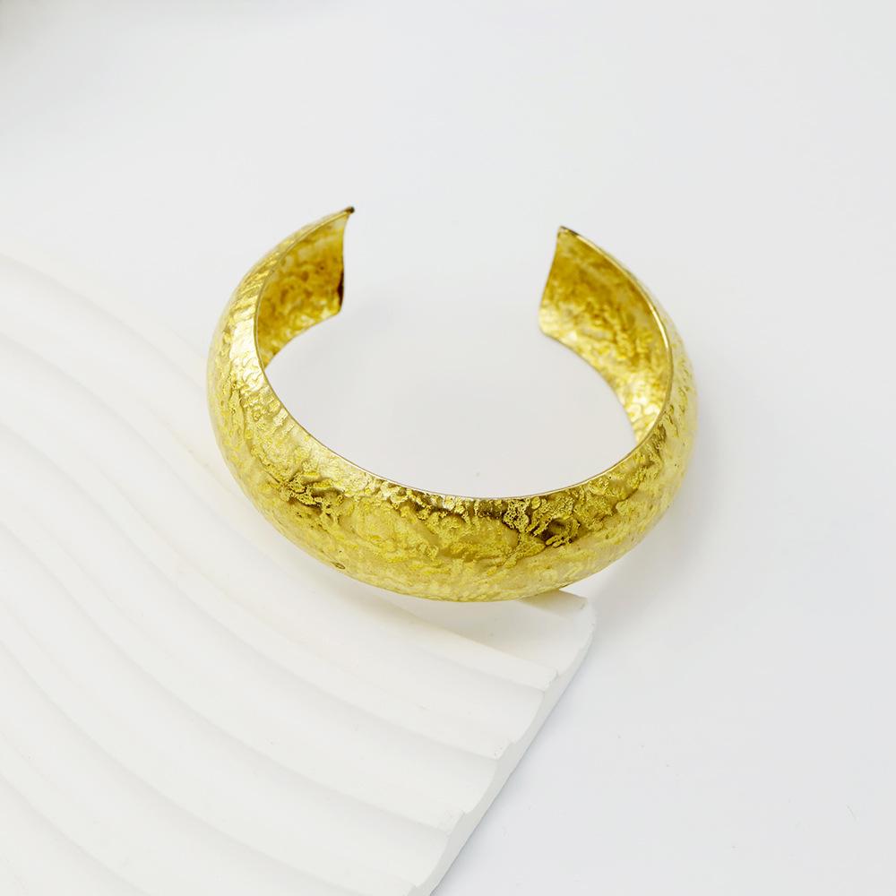 Bracciale in Ottone Regolabile Stile Cinese Retrò con Motivo a Texture Personalizzato per Donna