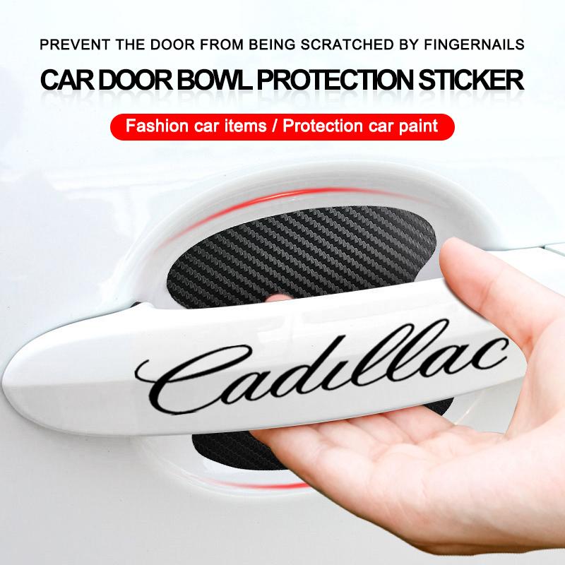 Car Door Sticker Carbon Fiber Scratches Auto Handle Protection Film For Cadillac CT5 CT6 CTS Seville ATS CT4 XTS Celestiq Ciel Escala SRX XT4 XT5 XT6