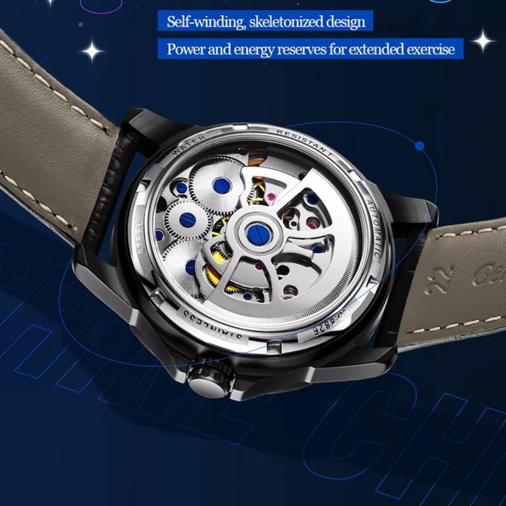 Fase Lunare Impermeabile 3Bar Automatico Logo Personalizzato 2026 Ultimo Best Seller Doppio Tourbillon Orologio Meccanico Moda Sportivo
