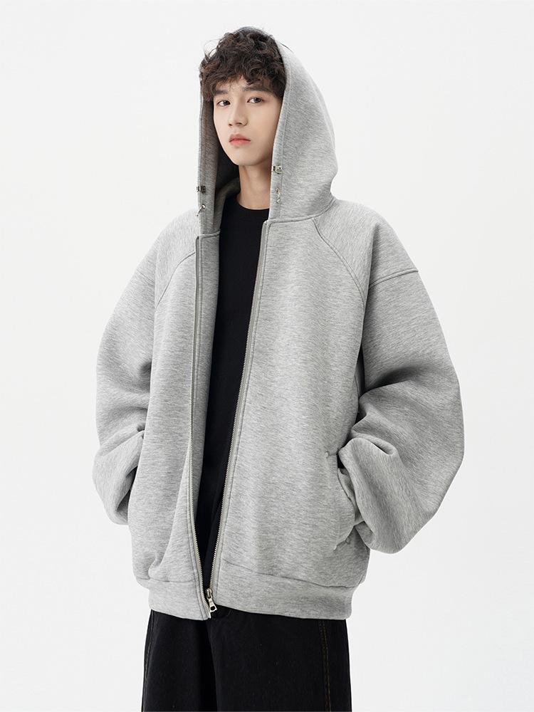 2025 Autumn American Style Oversized Men's Cleanfit Cardigan Hoodie Jacket