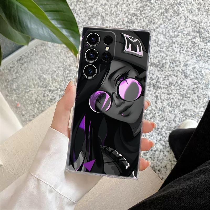 

Hot Video Game Neon Valorant Killjoy Clear Case For Samsung Galaxy S26 S25 S24 S23 Ultra S20 S21 FE S22 Plus S26 5G Phone Cover Galaxy S20