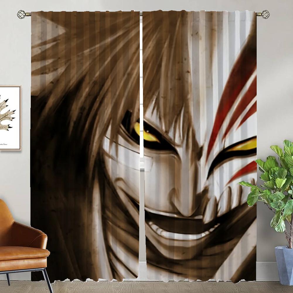 Blackout Curtain for Room 2 Panel BLEACH Kitchen Curtains Partition Home Interior Curtains Tulle for Bedroom Shades Living Child