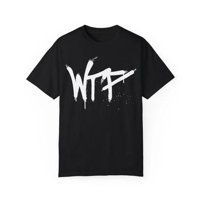 WTF Urban Graffiti Kunststil Zitat :: Unisex stückgefärbtes T-Shirt