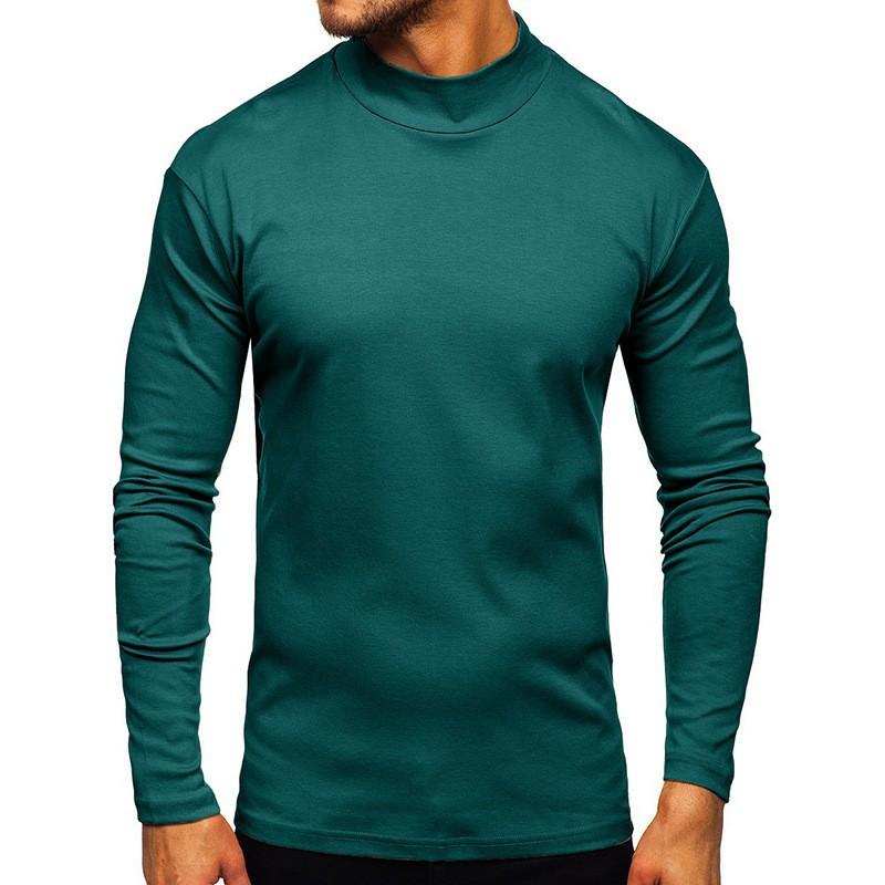 Pánské tričko s dlouhým rukávem Podzim Zima Teplé Slim Fit Kulatý výstřih