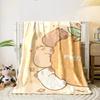 Cute Capybara Orange Print Blanket bedroom Blanket for Livingroom Couch lunch break Soft throw for Friend's festival Gift