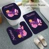 BTS (32) Custom name Flannel Toilet 3 Piece Set Soft Bathroom Rug Toilet Seat Cover for Bathroom Home Decor