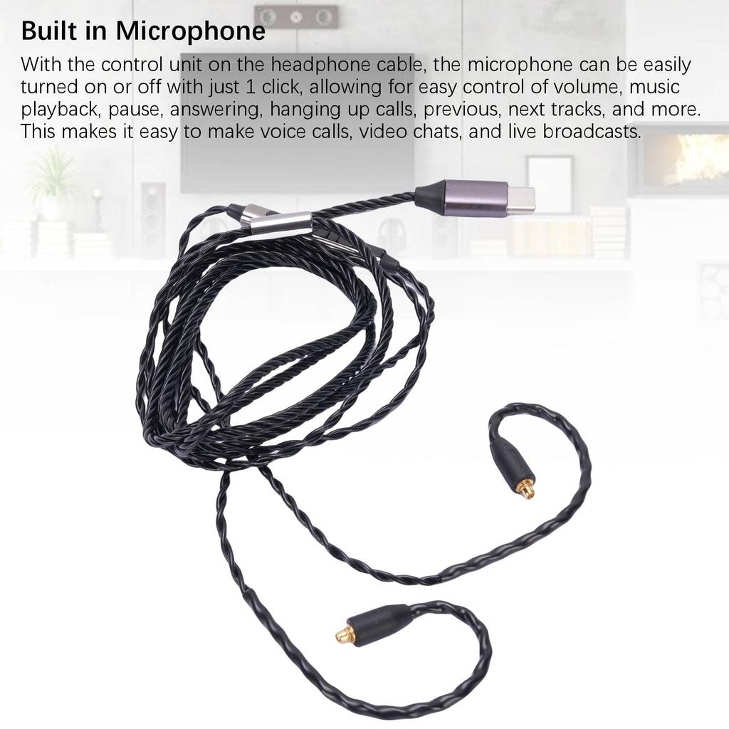 Typ C Kopfhörerkabel Passend für Sennheiser IE300 IE600 IE900 Kopfhörer OFC Ersatzkabel Eingebaut
