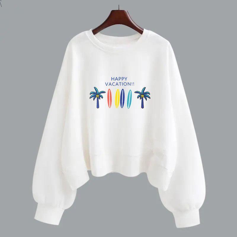 Moletom com capuz de algodão roxo feminino primavera e outono manga longa versão coreana gola redonda solta temporada escolar de setembro início do outono em roupas femininas