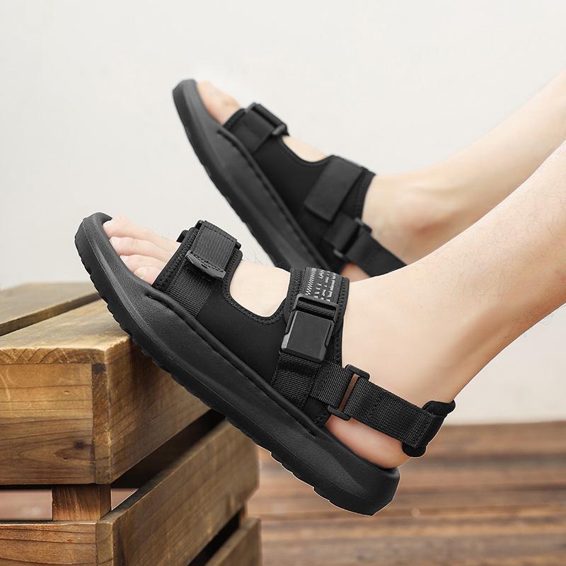 Fashion Summer Outdoor Anti-slip Wearable Sandals Men Fashion Breathable Cool Casual Beach Sandals Comfort Soft Sole Leather Sandalias
