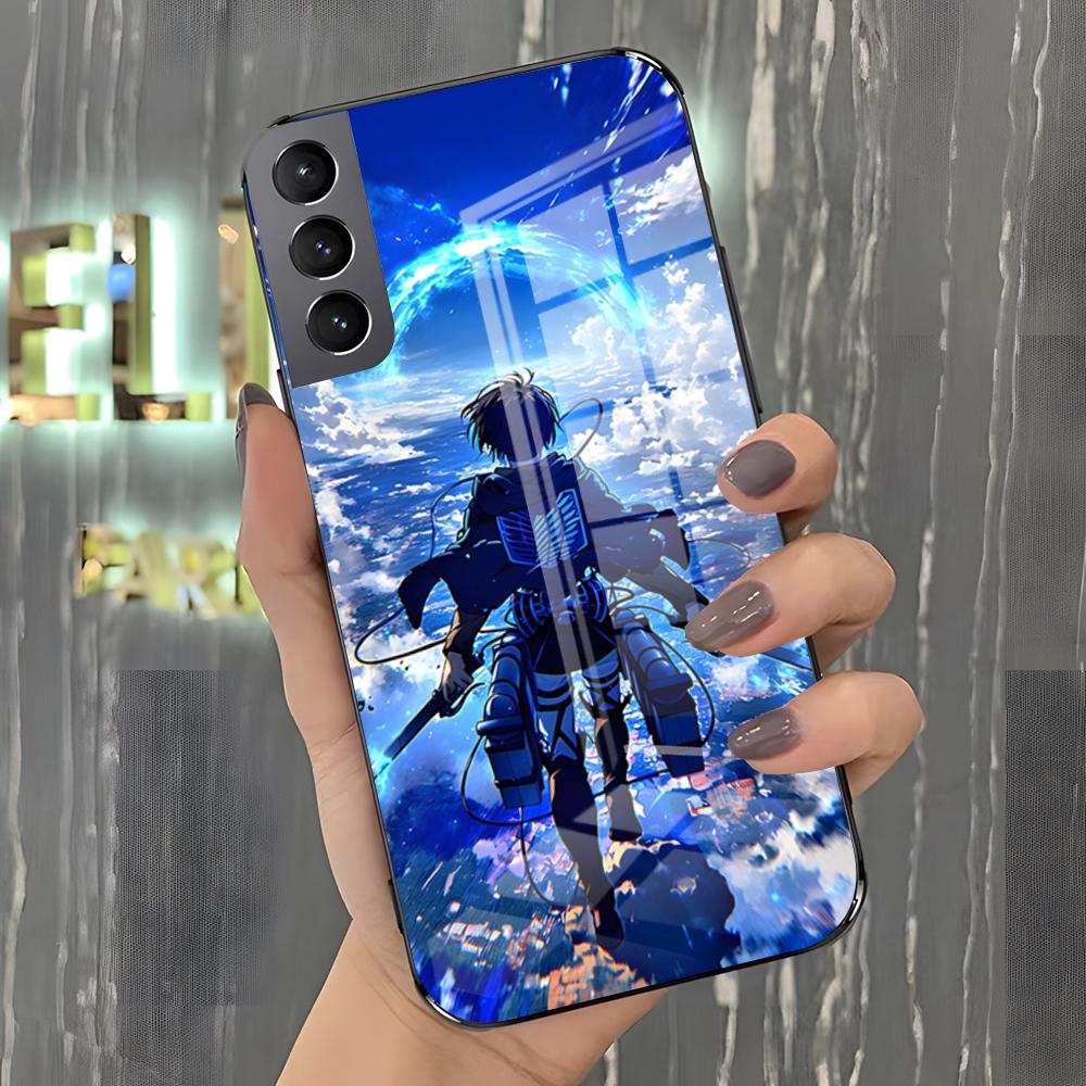 A-Attack On Titan Anime Phone Case For Samsung A25 A13 A33 5G A54 A36 A35 A56 A52 A14 Shockproof Glass Cover