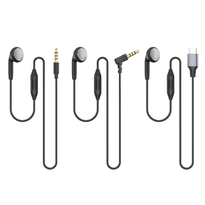 Earphone Single Side Earphone With Microphone for Smartphones Secure In Ear Design, Reinforced Cable, Wide Use