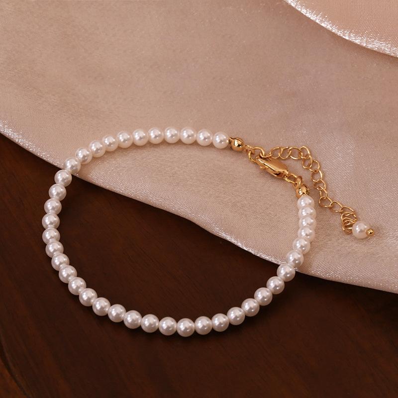 High-end Australian white pearl bracelet women's baroque retro light luxury millet beaded bracelet exquisite hand