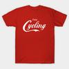 Men Black Print T-shirt Enjoy Cyling No-Cut Transfer Paper Print Cotton Tshirt
