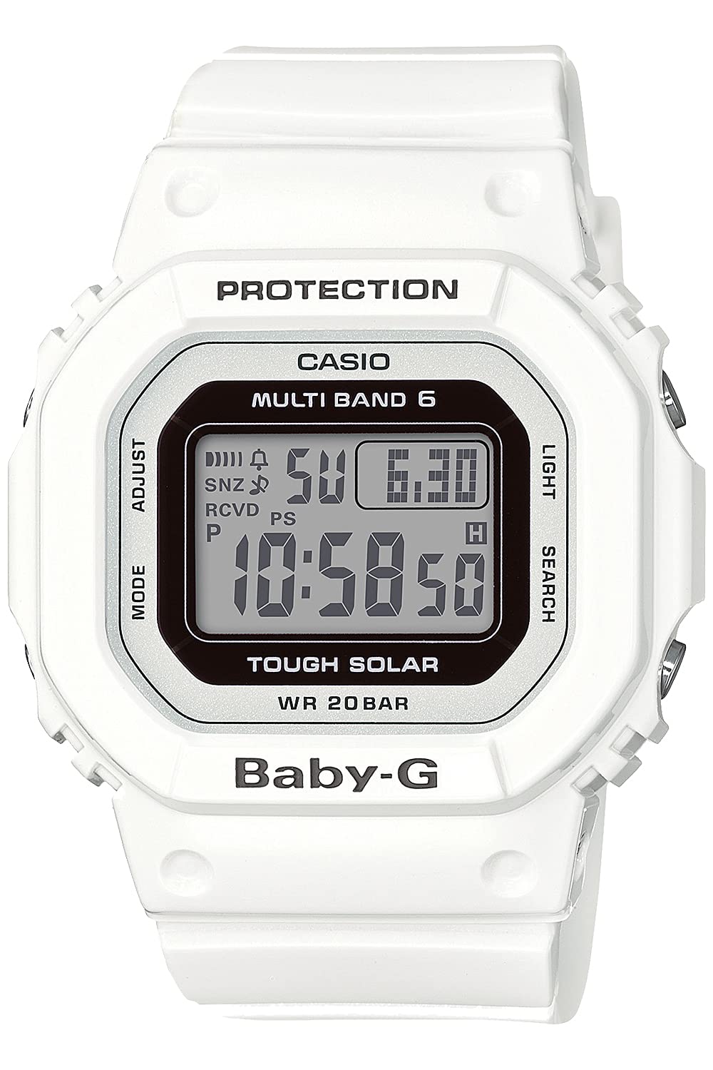 

Часы Casio Solar Super Illuminator Тип LED Baby-G BGD-5000U-7JF Женские Белые, Радиоуправляемые с Питанием, (Свет высокой яркости) белый