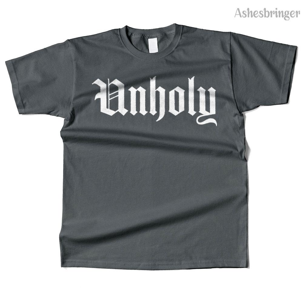 Mens Cotton Unholy Champion Graphic High Quality T Shirt Street Casual Style Tee for Men and Women