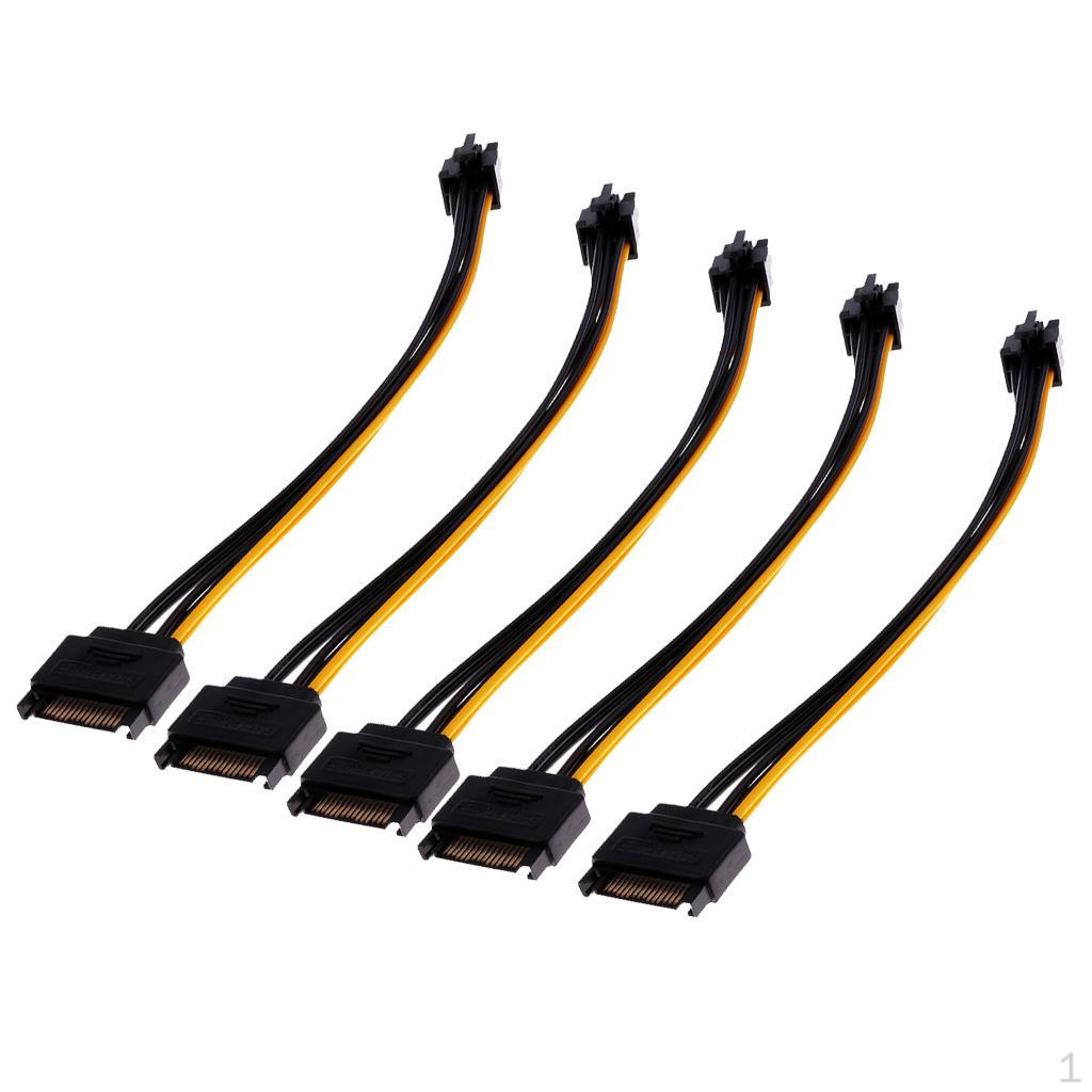 Power Adapter Cable 5Pack 15Pin to 6Pin Cord Wires
