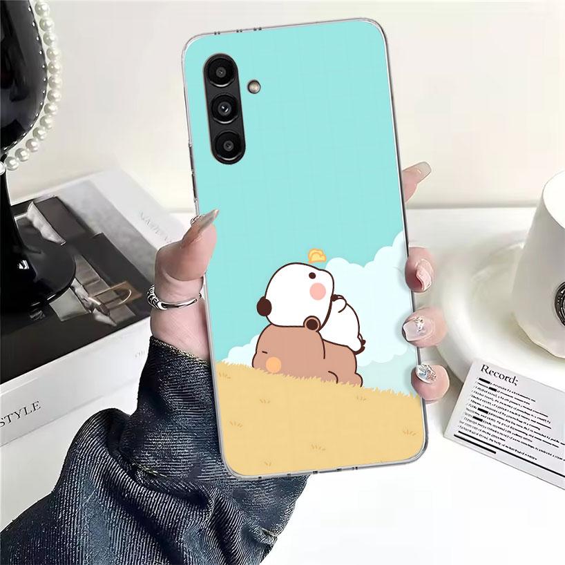 Cute Peach Goma Cat Phone Case For Samsung Galaxy A13 A14 A15 A16 A17 A53 A54 A55 A56 A57 A33 A34 A35 A36 A37 A23 A24 A25 A26 Ga