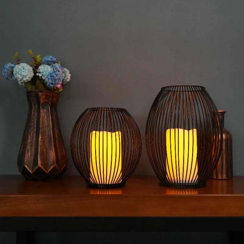 LED Simulationskerzenhalter Nordisch Minimalistisch Eisen Dekoration Nachtlicht Kaffee Restaurant Kreative Indoor Heimwerkkunst