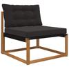 Outdoor Sofa Cushions 2 Pcs Black Polyester