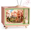 ROBOTIME 3D Wooden Music Handmade Cherry Blossom Cherry Blossom Interior Romantic Relaxing Craft For Kids and New Gift Puzzle, Puzzle, Box, Train,