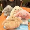 Metal Ring Rabbit Plush Pendant Bag Charms Rabbit Plush Key Ring Rabbit Fur Keychains  Backpack