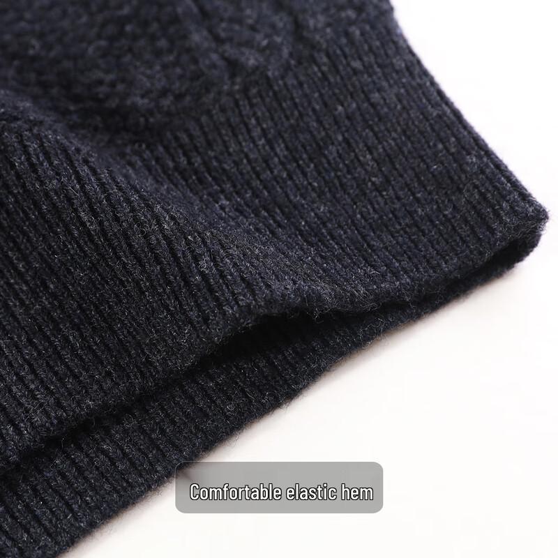 Antonio Men's 100% Wool Full-Zip Stand-Collar Cardigan