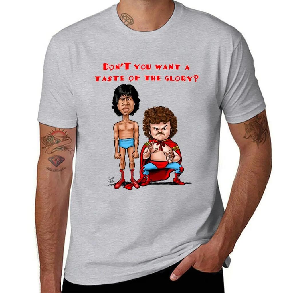 Nacho Libre Taste of the Glory T-shirt Funnys Oversizeds Mens Plain T Shirts