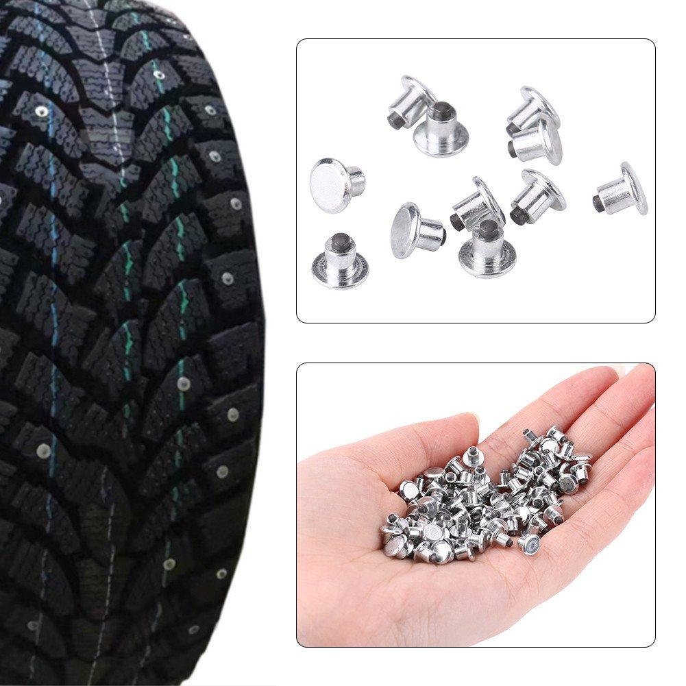 Spike Tires Spike Pins, Qiilu Tire Stud Screws, Tire Anti-slip Clips, Bicycle, Motorcycle, ATV
