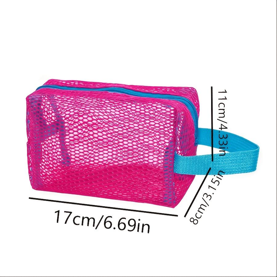 Dopamine Women's Small in Macaron Colors, Octagonal Mesh Handle Bag, Makeup Bag, Portable Large-Capacity Storage Bag for Outdoor Travel